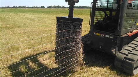 skid steer wire winder attachment|barbed wire roller for fencing.